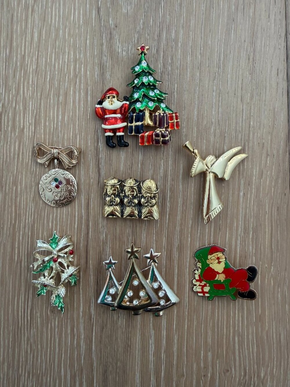 Vintage Gerry’s Avon Hallmark Brooch Pin Lot Gold tone Jewelry Christmas Holiday